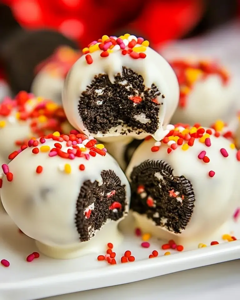 Homemade White Chocolate-Dipped Oreo Cookie Balls photo