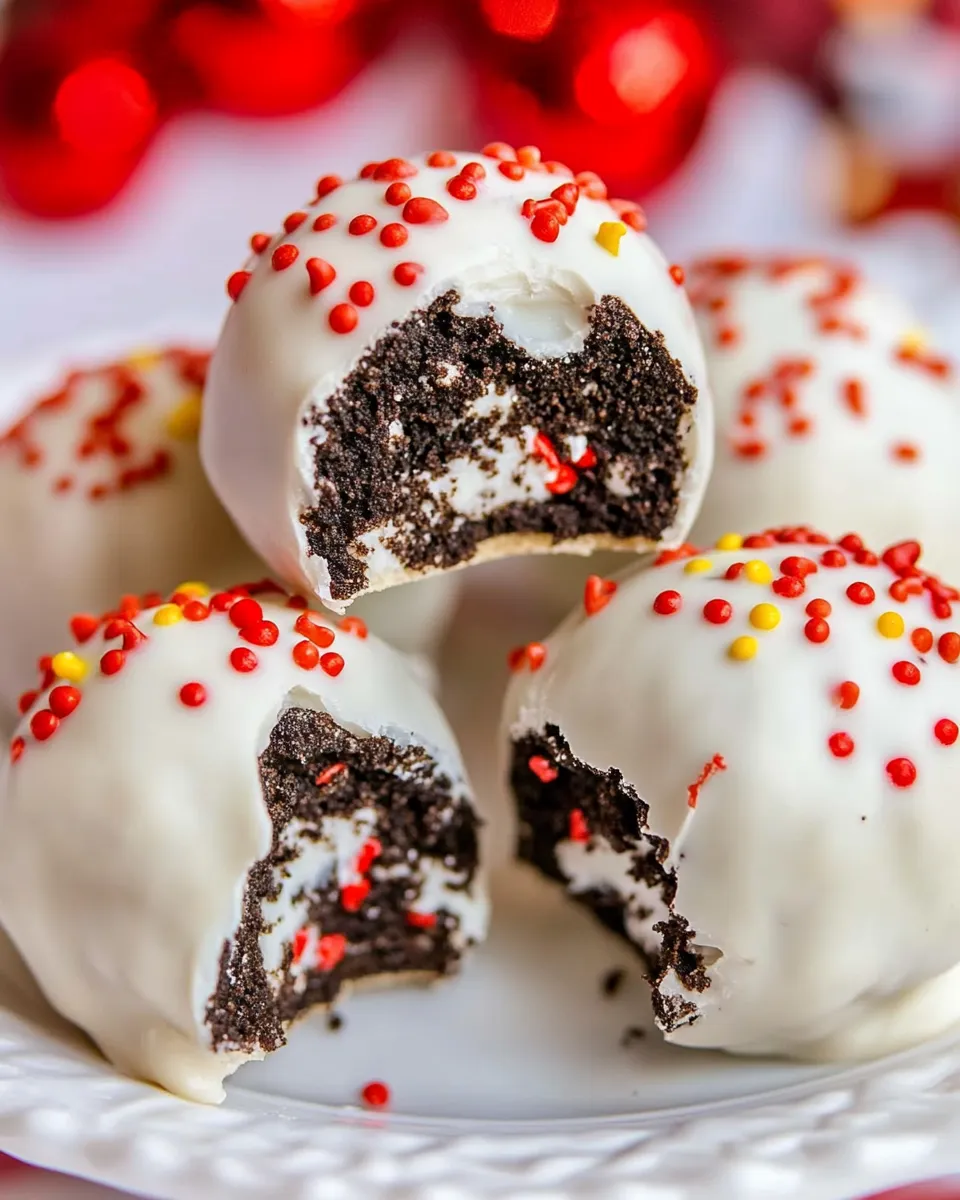 Tasty White Chocolate-Dipped Oreo Cookie Balls shot