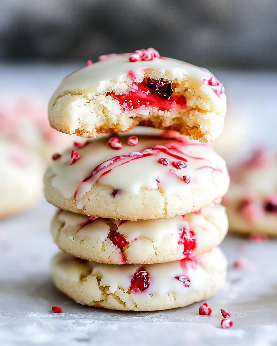 Classic White Chocolate Cherry Shortbread Cookies image