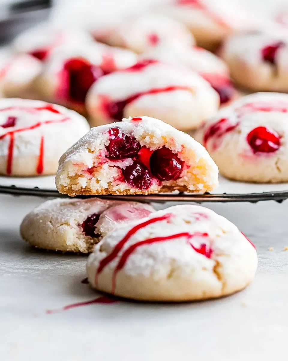 Easy White Chocolate Cherry Shortbread Cookies recipe photo