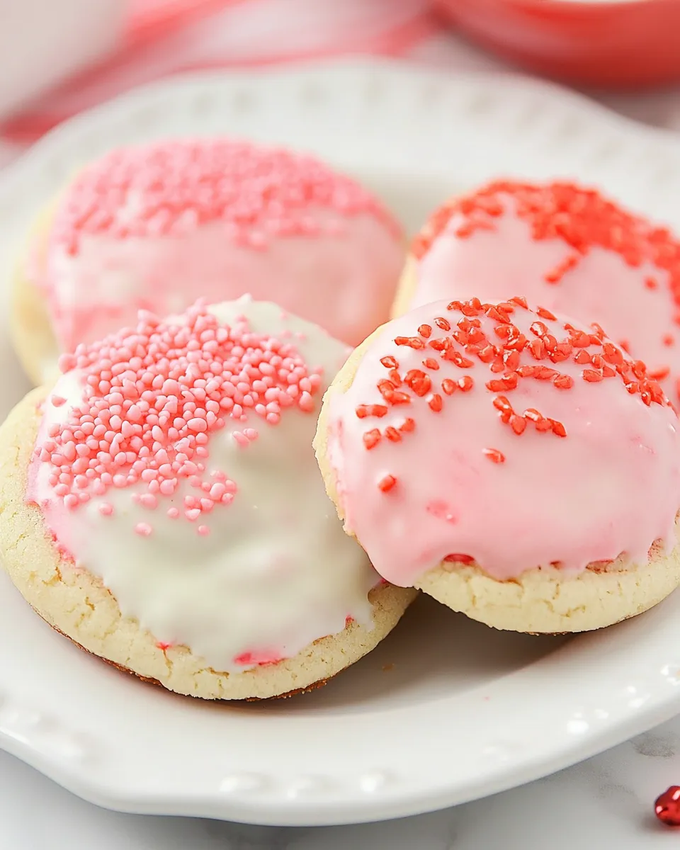 Delicious White Chocolate Dipped Strawberry Cookies shot