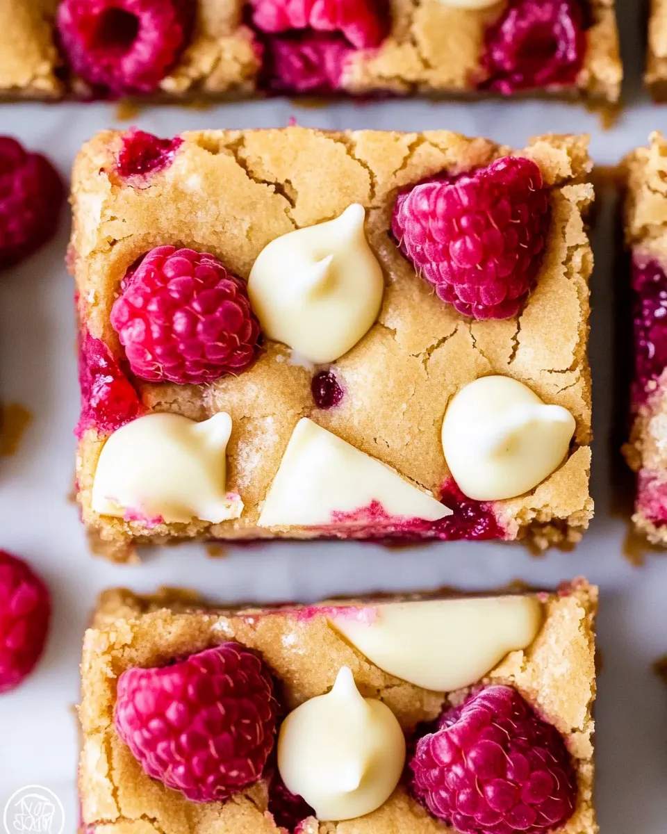 Easy White Chocolate Raspberry Blondies recipe photo