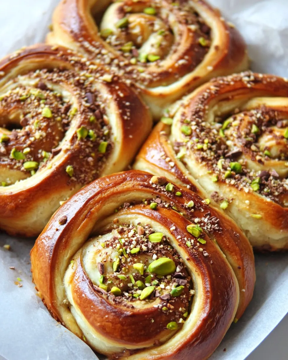 Homemade White Chocolate & Pistachio Babka Rolls photo