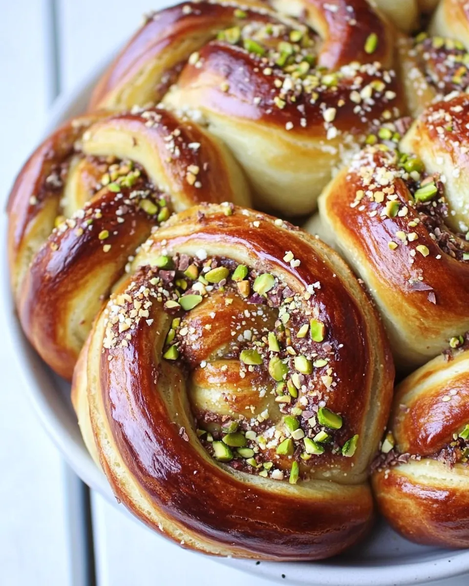 Easy White Chocolate & Pistachio Babka Rolls recipe photo