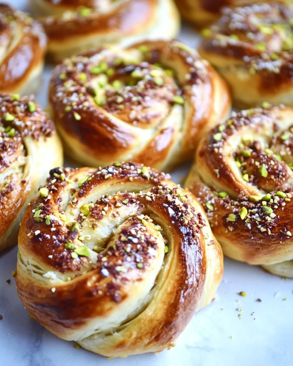 Delicious White Chocolate & Pistachio Babka Rolls shot