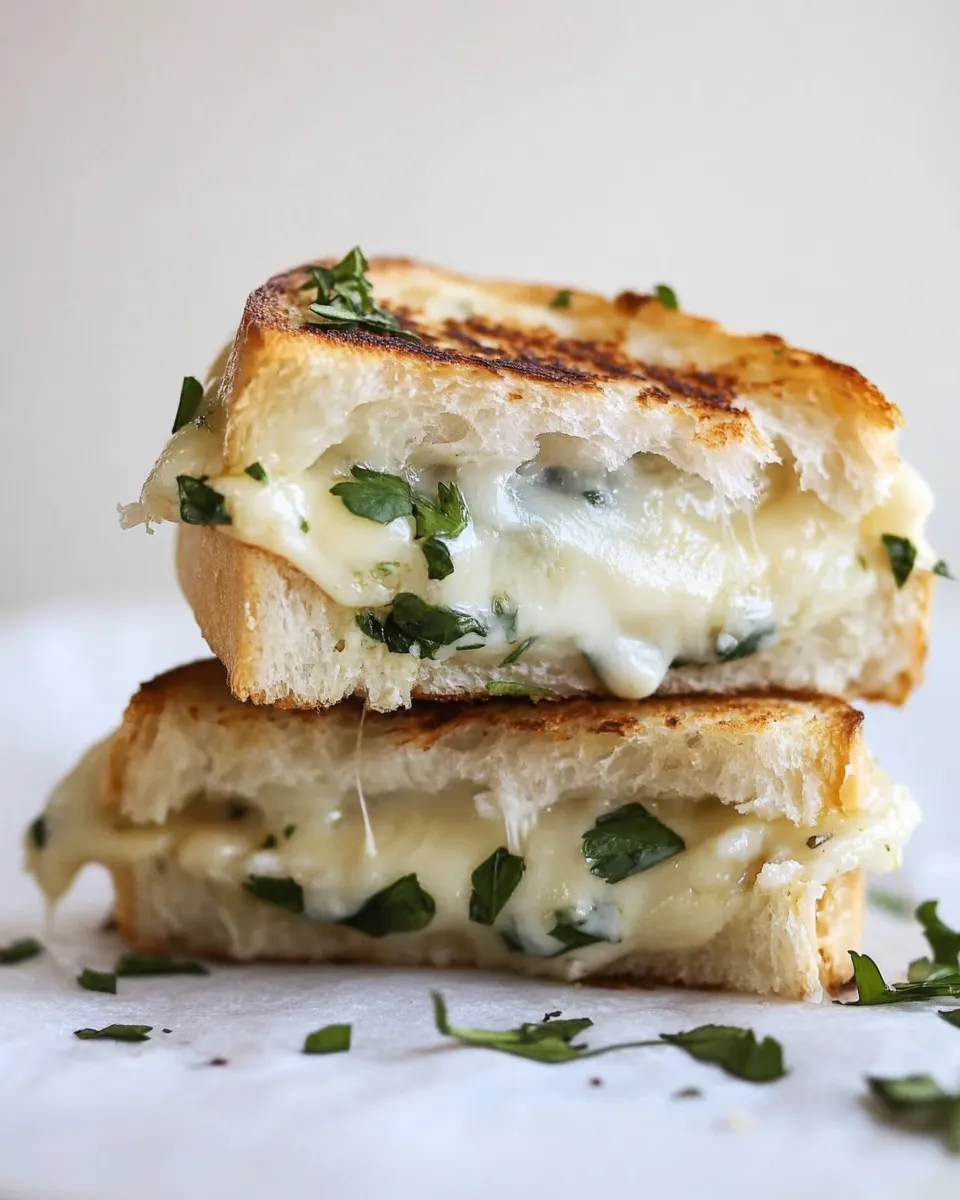 Easy White Pizza Grilled Cheese. recipe photo