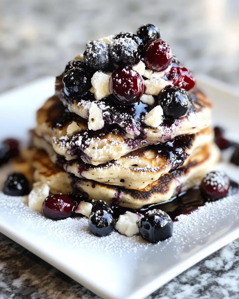 Easy Whole Wheat Cherry Vanilla Bean Pancakes. picture