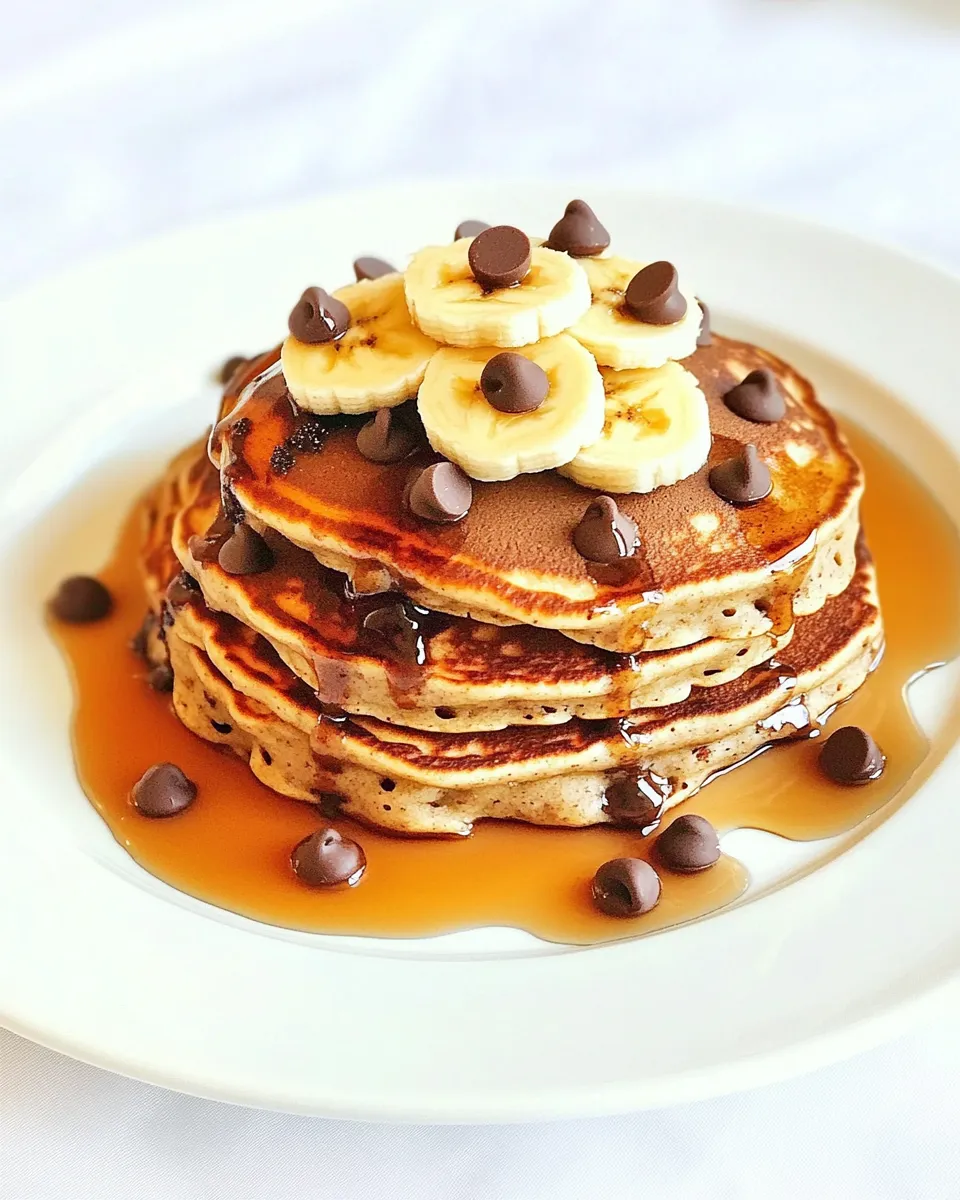 Delicious Whole Wheat Choc Chip Banana Bread Pancakes image