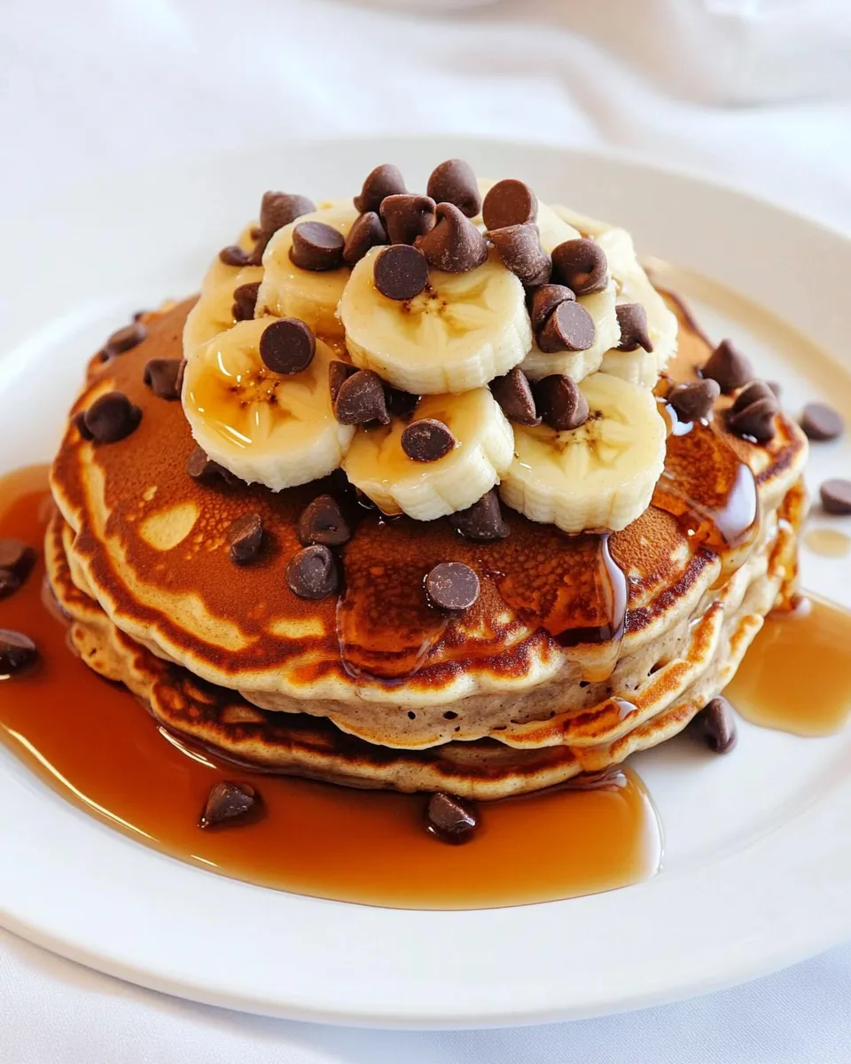Easy Whole Wheat Choc Chip Banana Bread Pancakes recipe photo