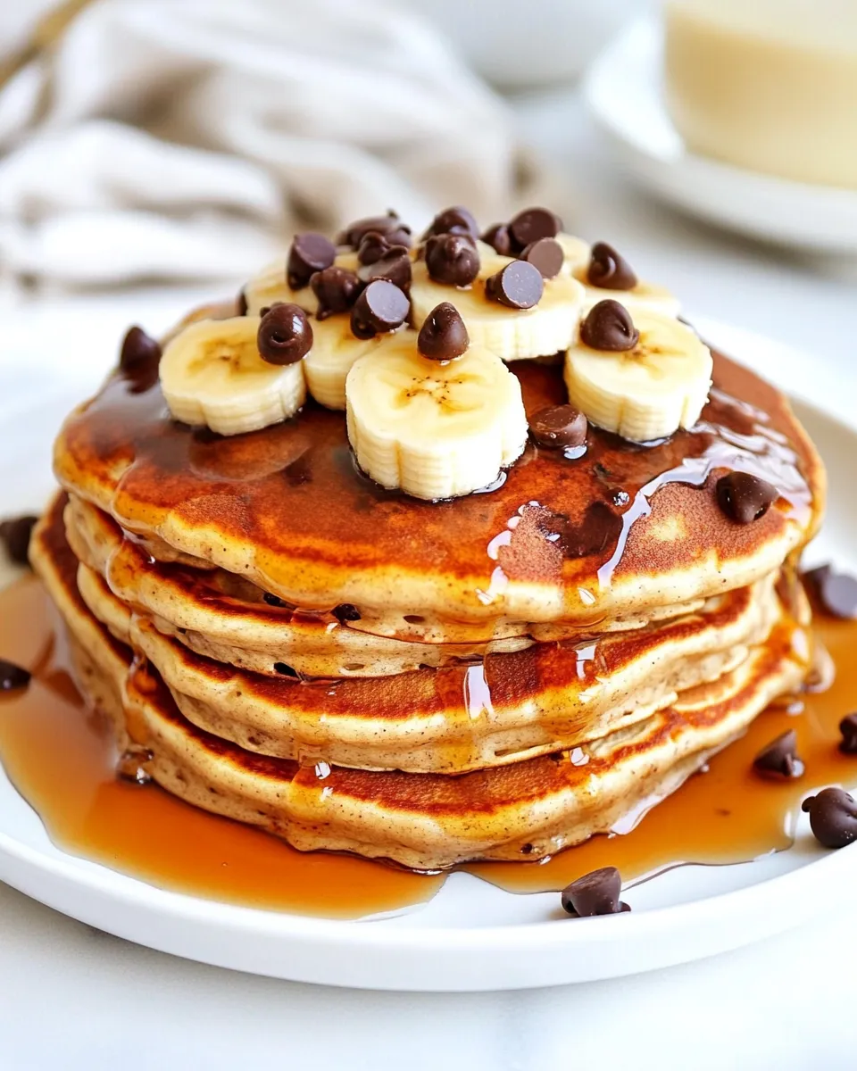 Healthy Whole Wheat Choc Chip Banana Bread Pancakes shot