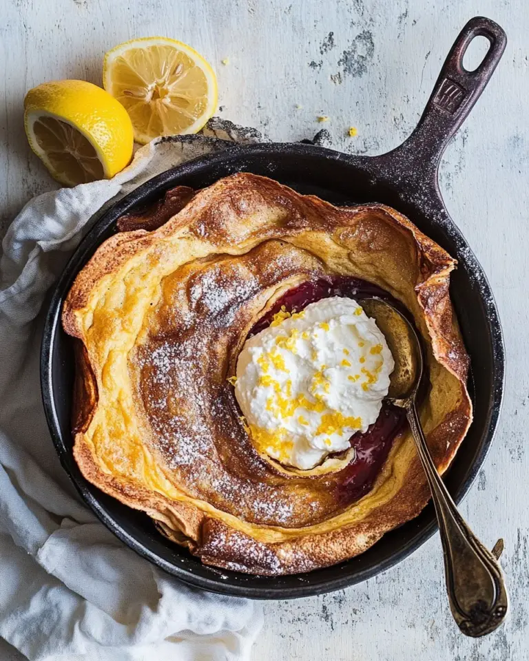 Sweet Whole Wheat Dutch Baby with Meyer Lemon Whipped Ricotta. recipe image