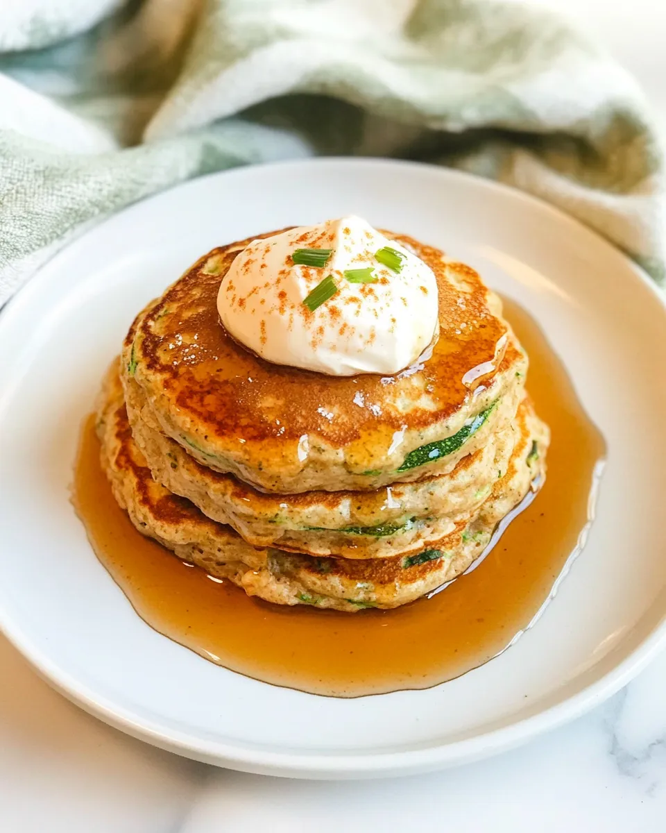Easy Whole Wheat Zucchini Pancakes food shot
